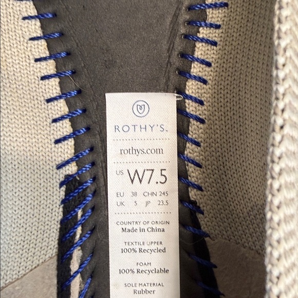 ROTHY’s The Flat Round Toe Flax Birdseye Grey and Cream - Picture 10 of 15